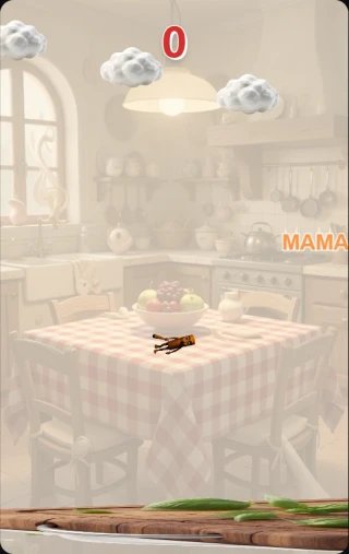Flying noodle man