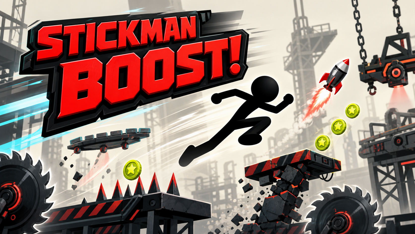 Stickman Boost obstacle course action platformer