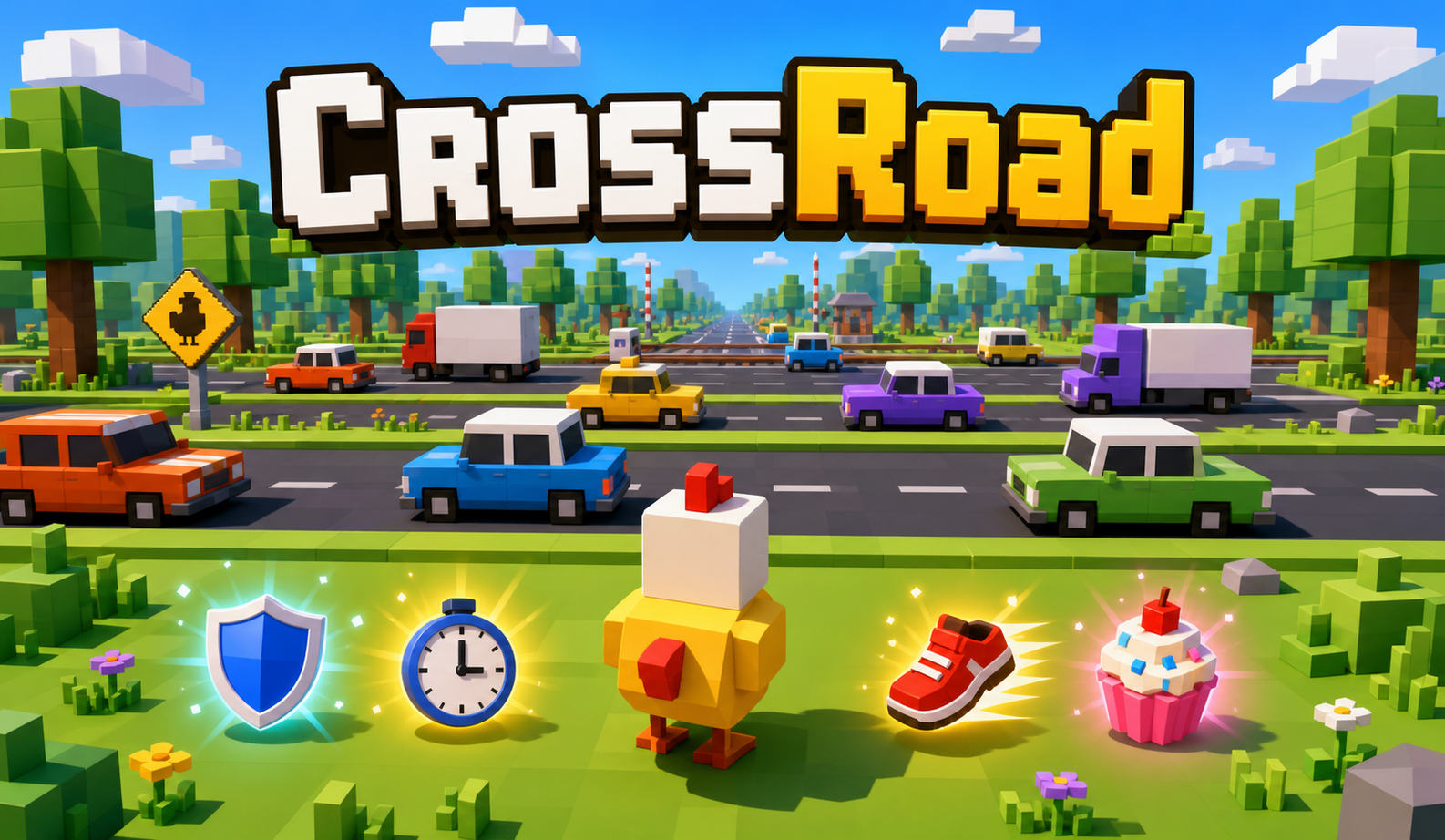 Crossroad game made with SoonLab's no-code game maker