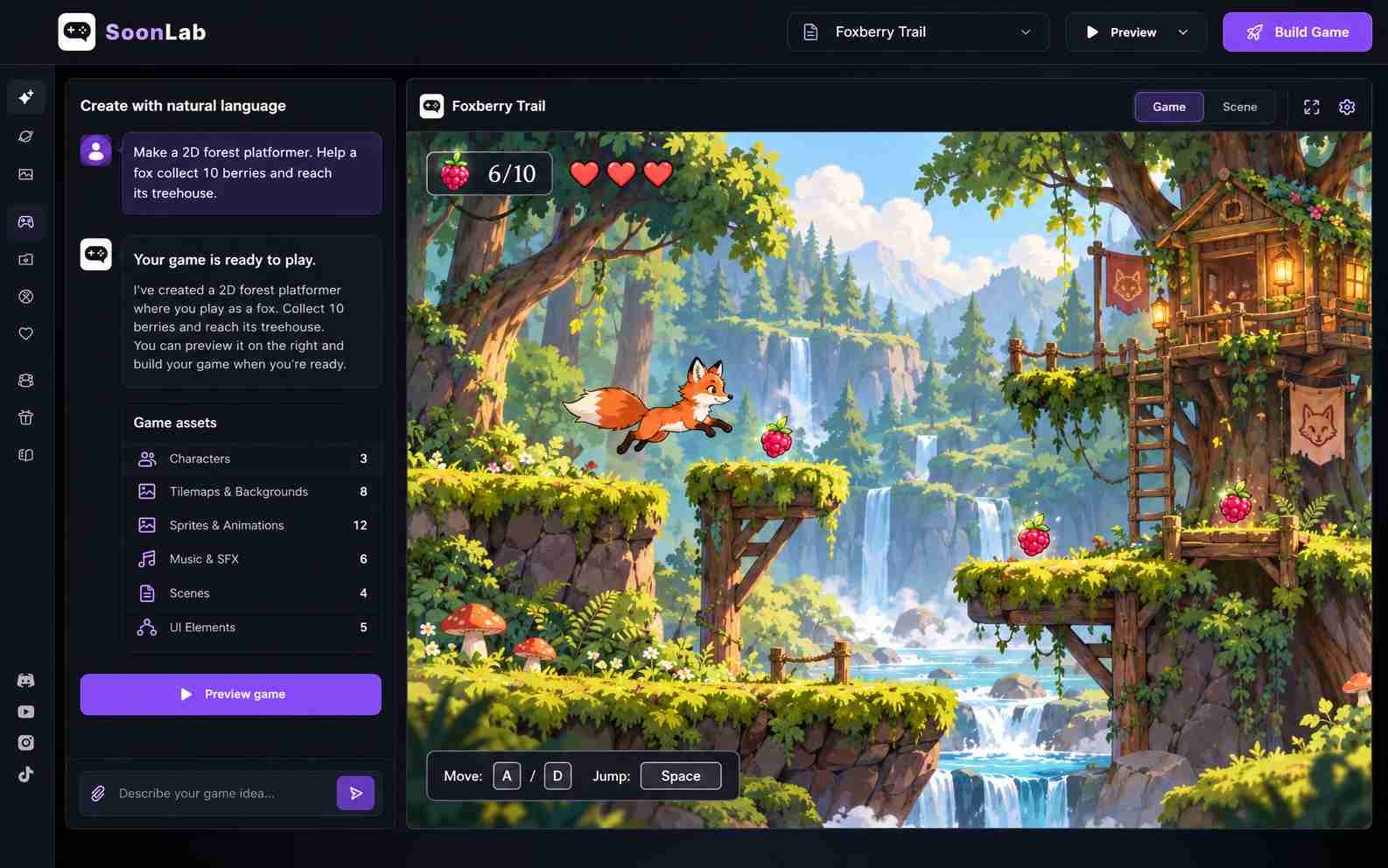 Crie um jogo 2D online sem programar