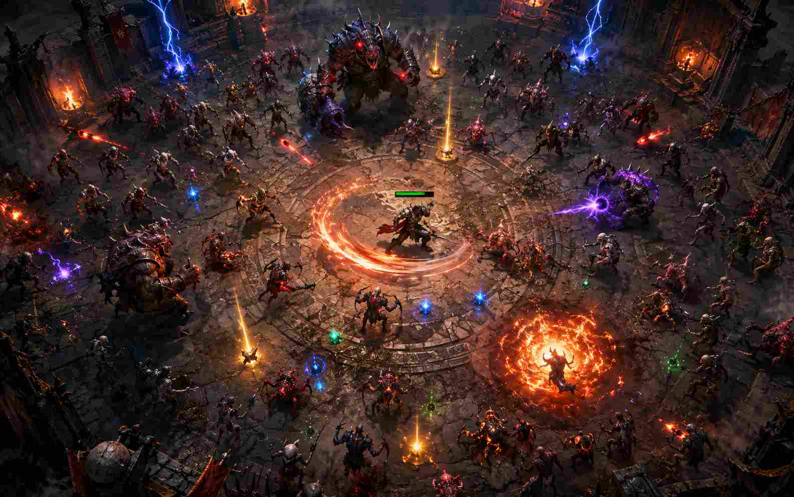 Create an arena survival action game with AI