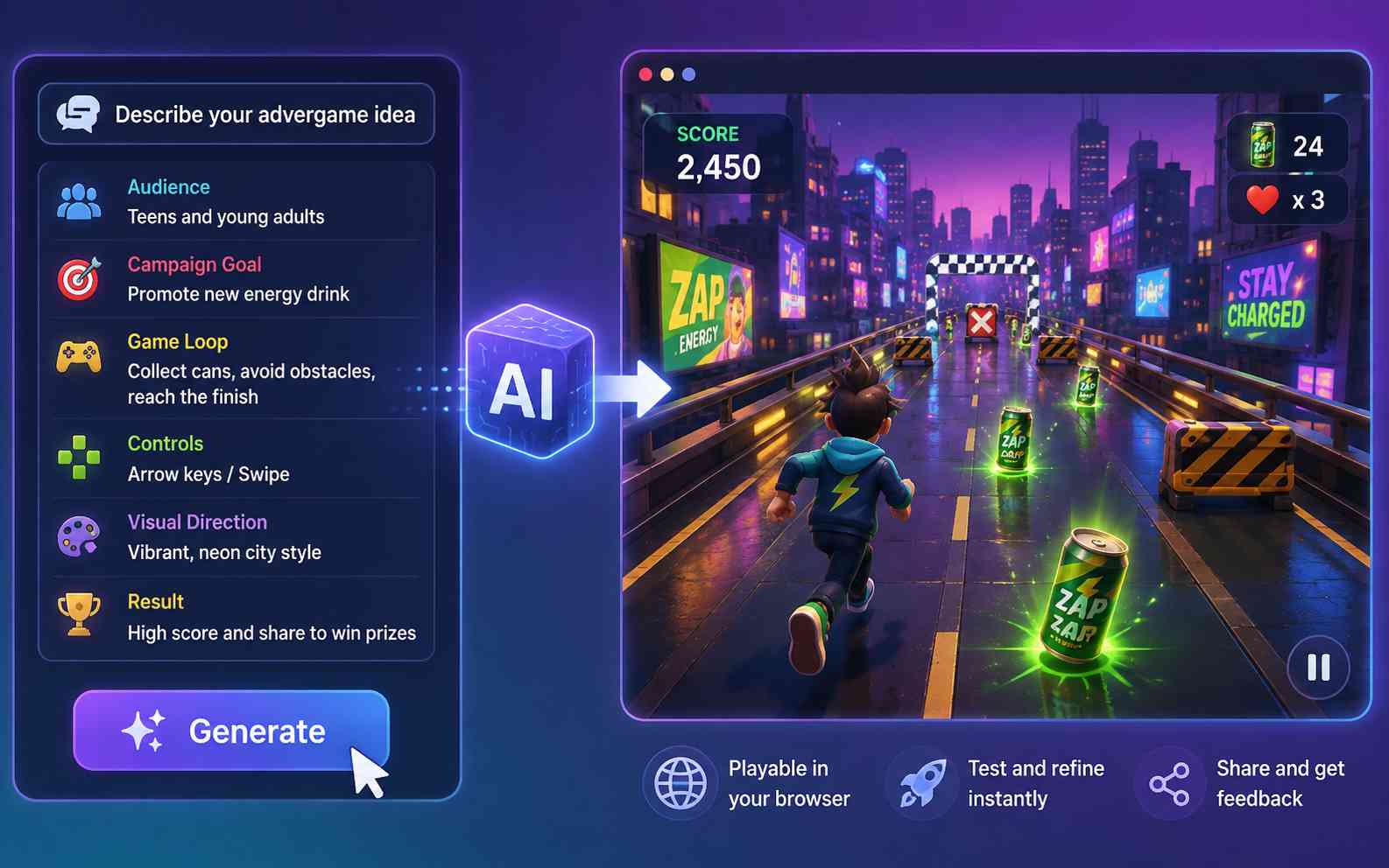 Turn a campaign idea into a playable branded game