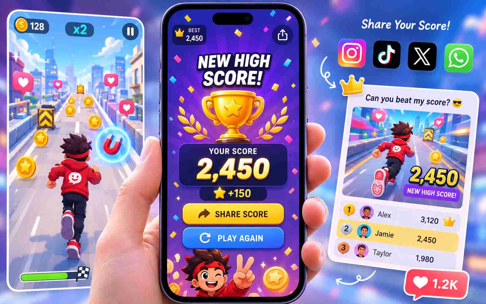Branded social media score game