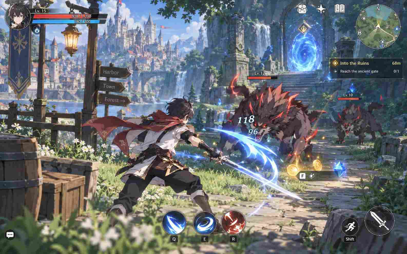 Create a playable anime game from a text prompt