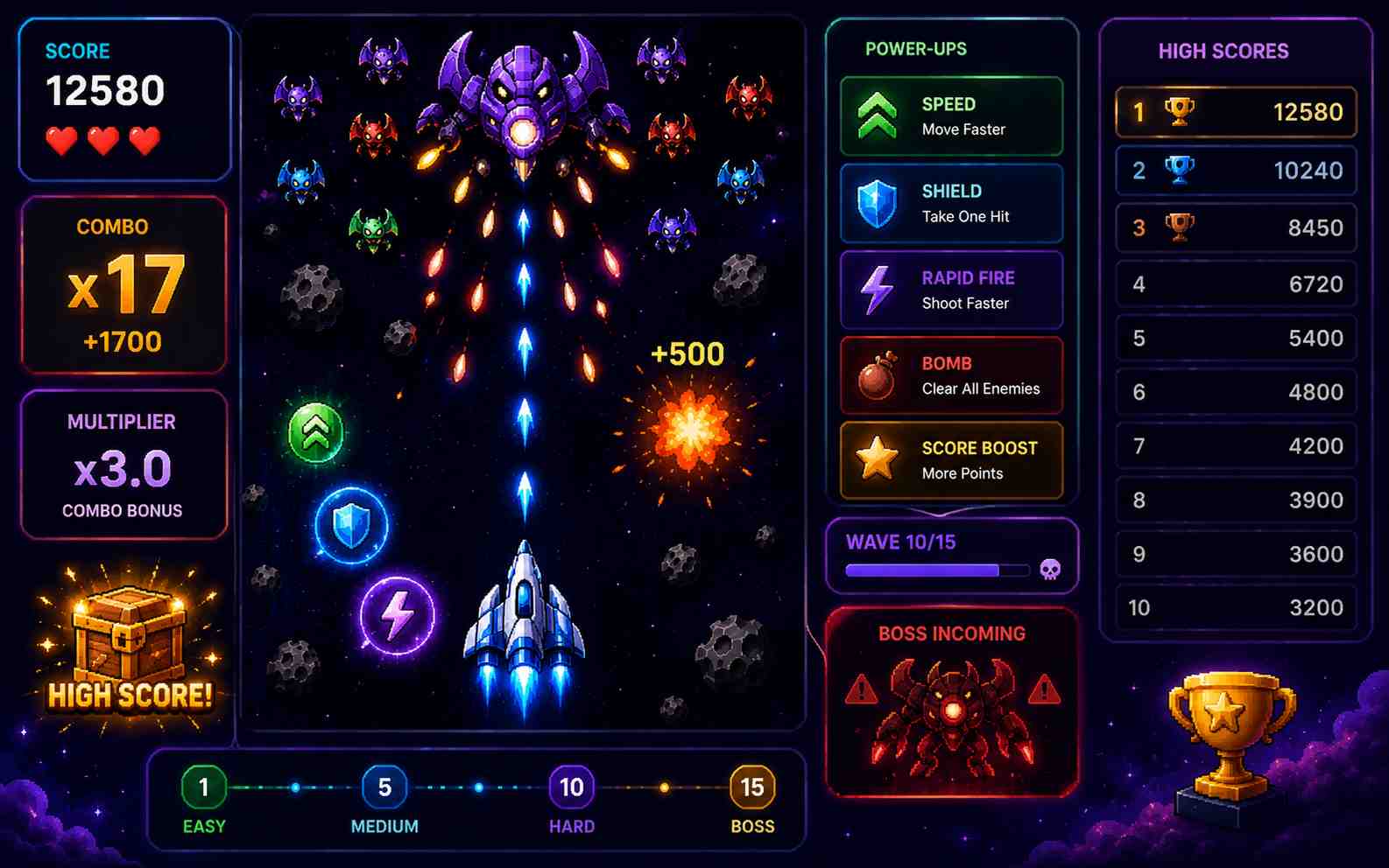 Add combos power-ups and replay value to an arcade game