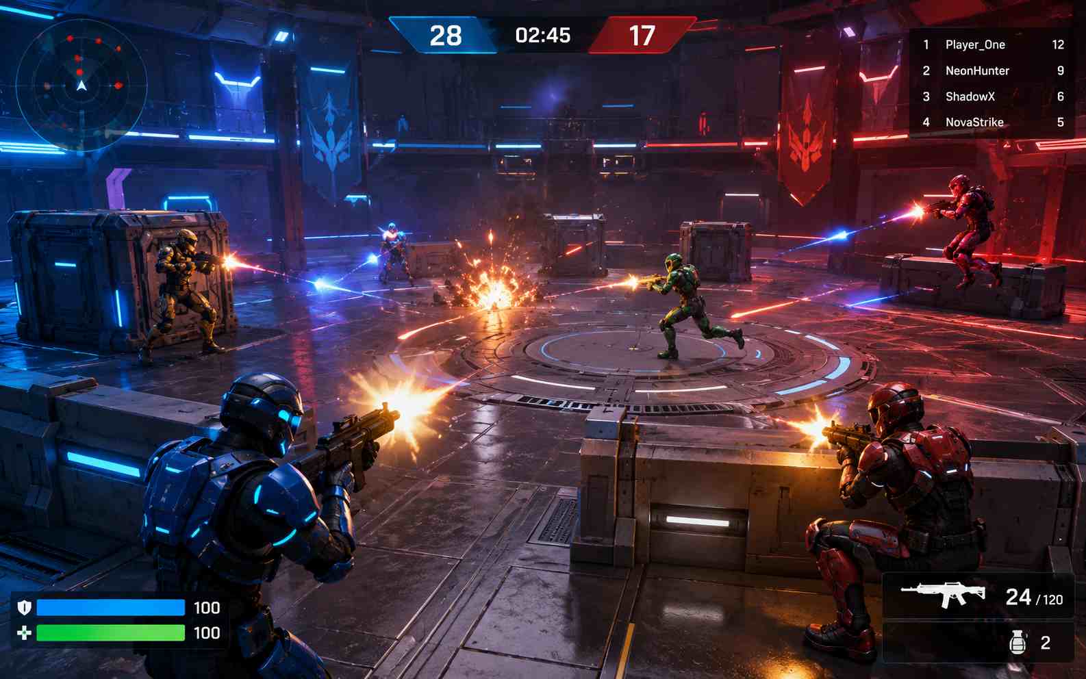 Create a fast arena shooter game