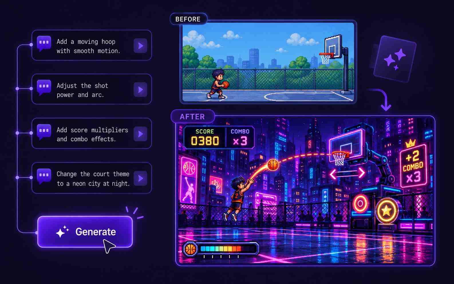 edit your basketball game through chat