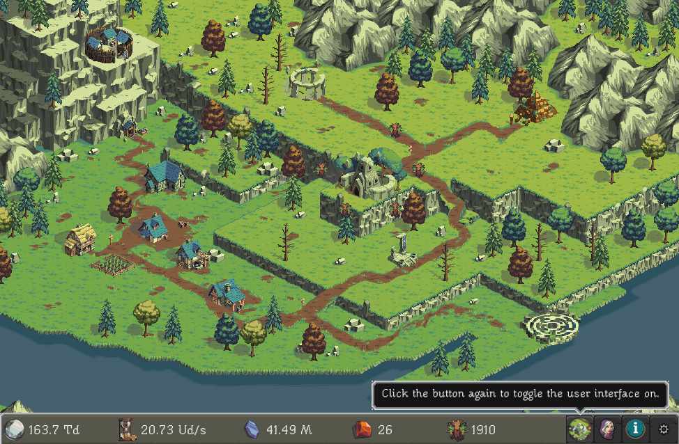 Realm Grinder fantasy kingdom buildings and upgrades