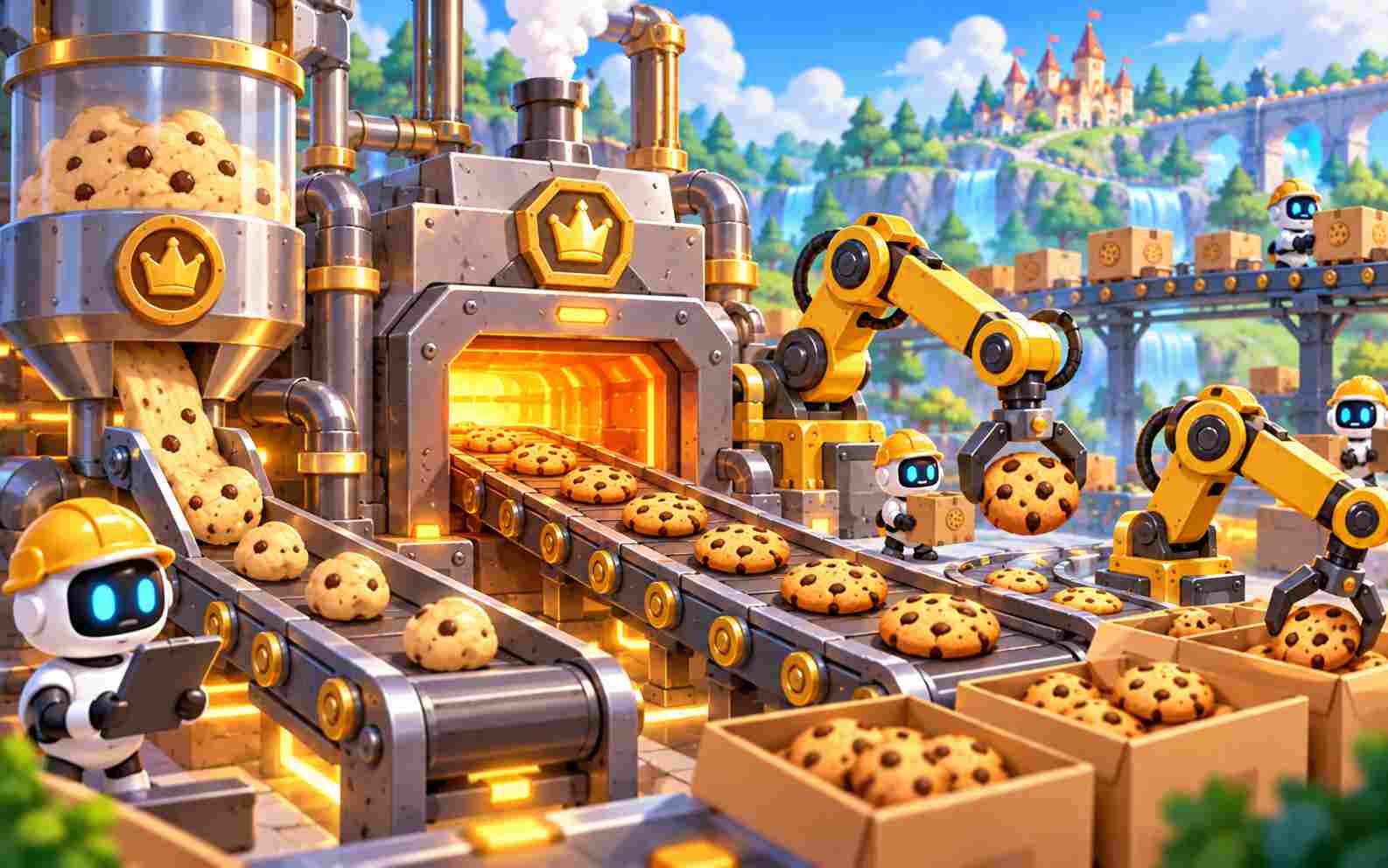 Automated resource generators producing income in an incremental game