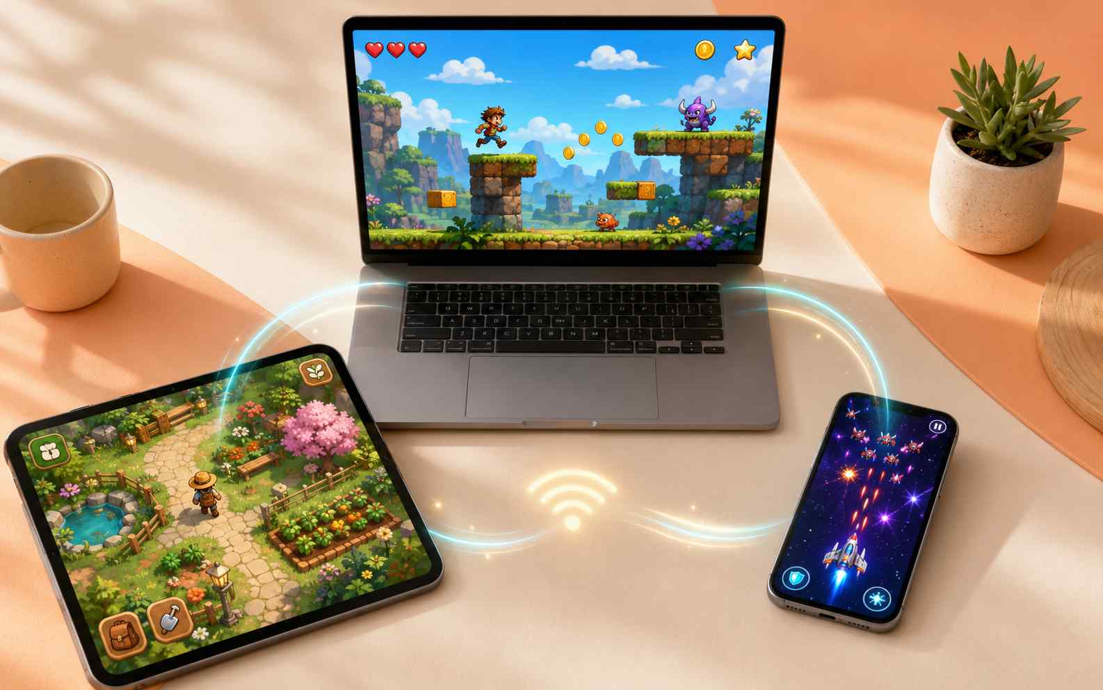 HTML5 game played on desktop tablet and mobile devices