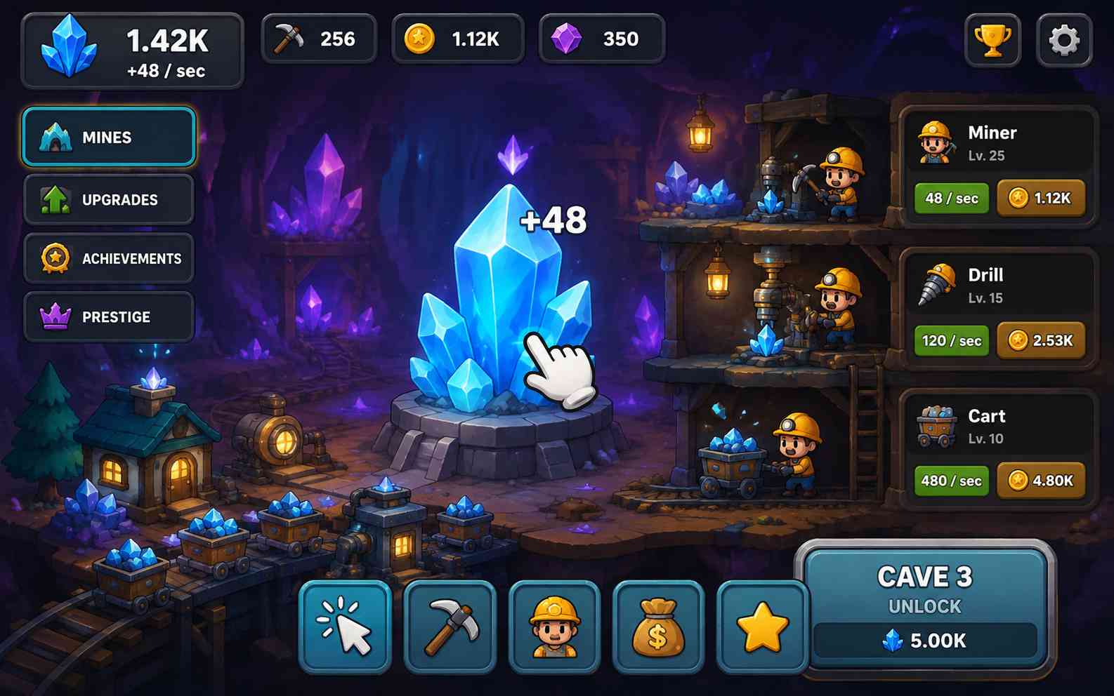Create a clicker game with AI