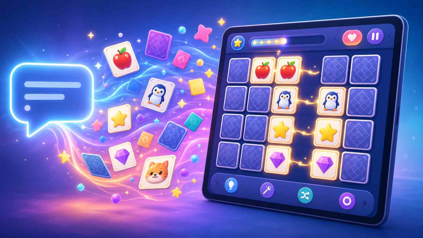 Create a complete matching game from a text prompt
