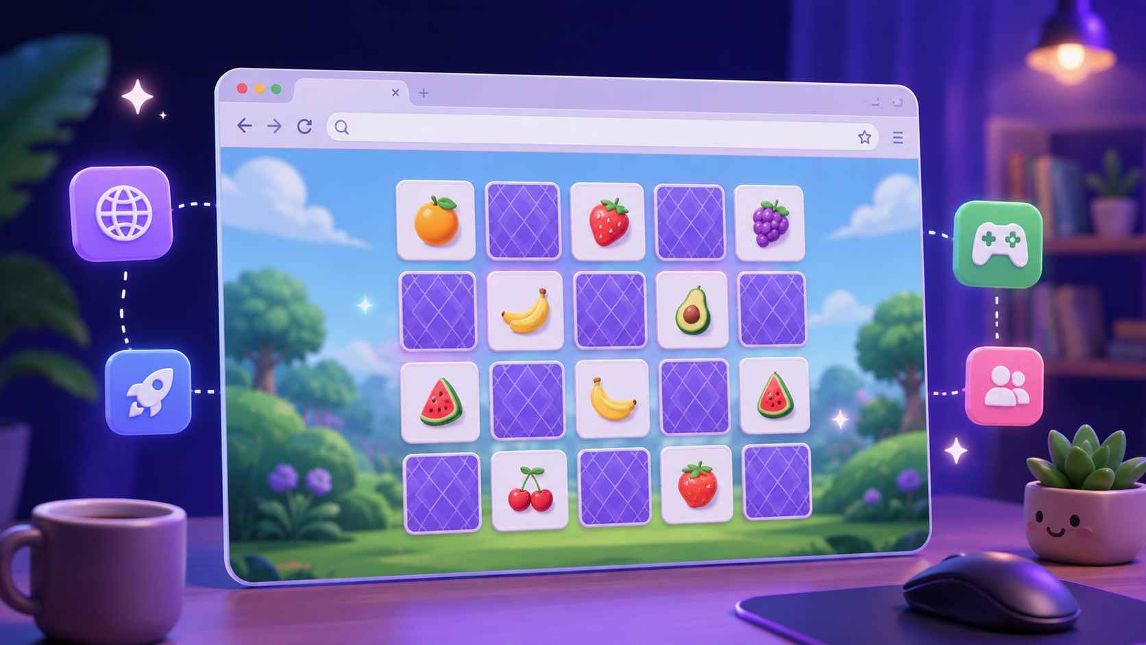 Play a matching game directly in a web browser