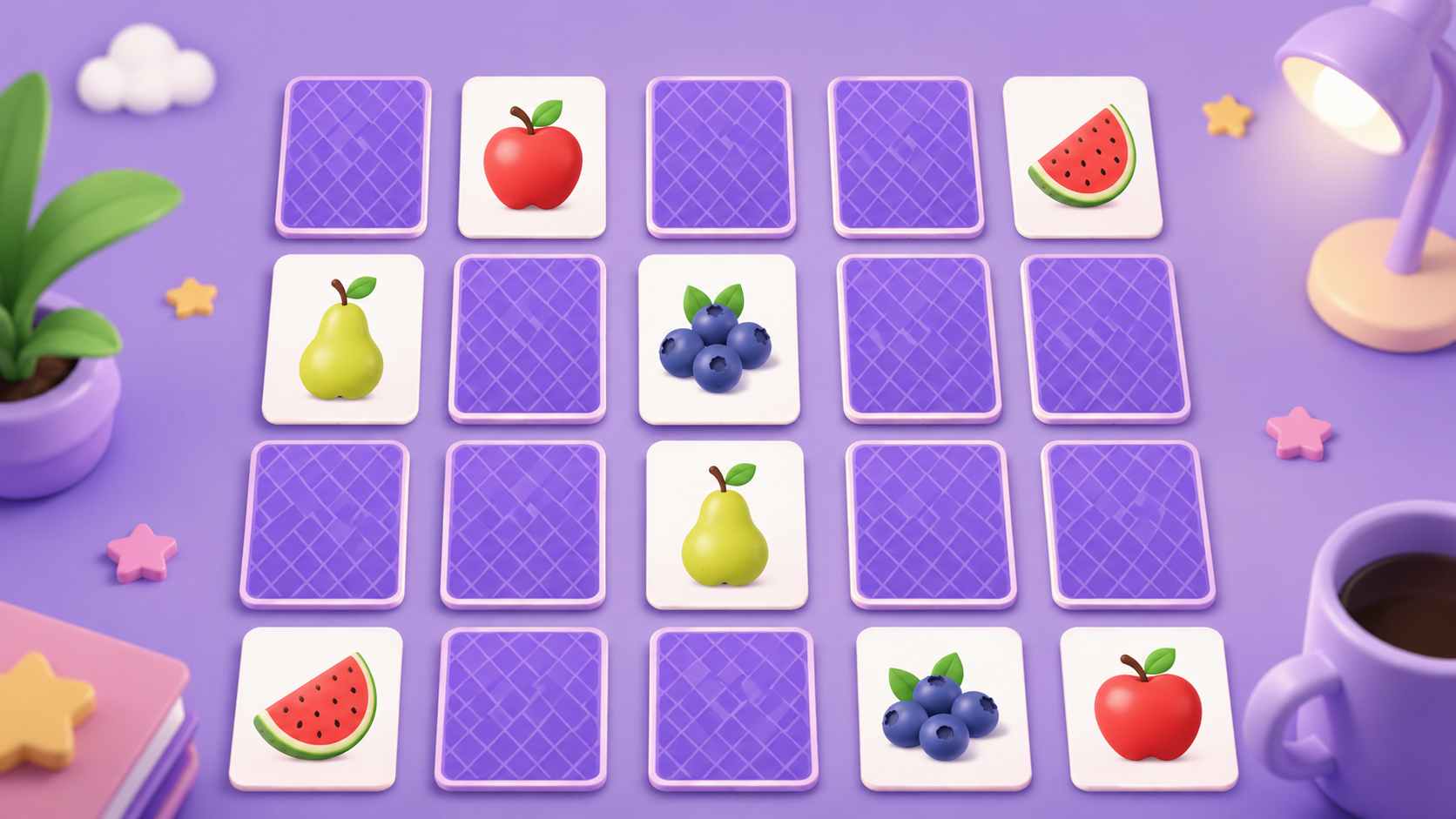 Online memory card matching game
