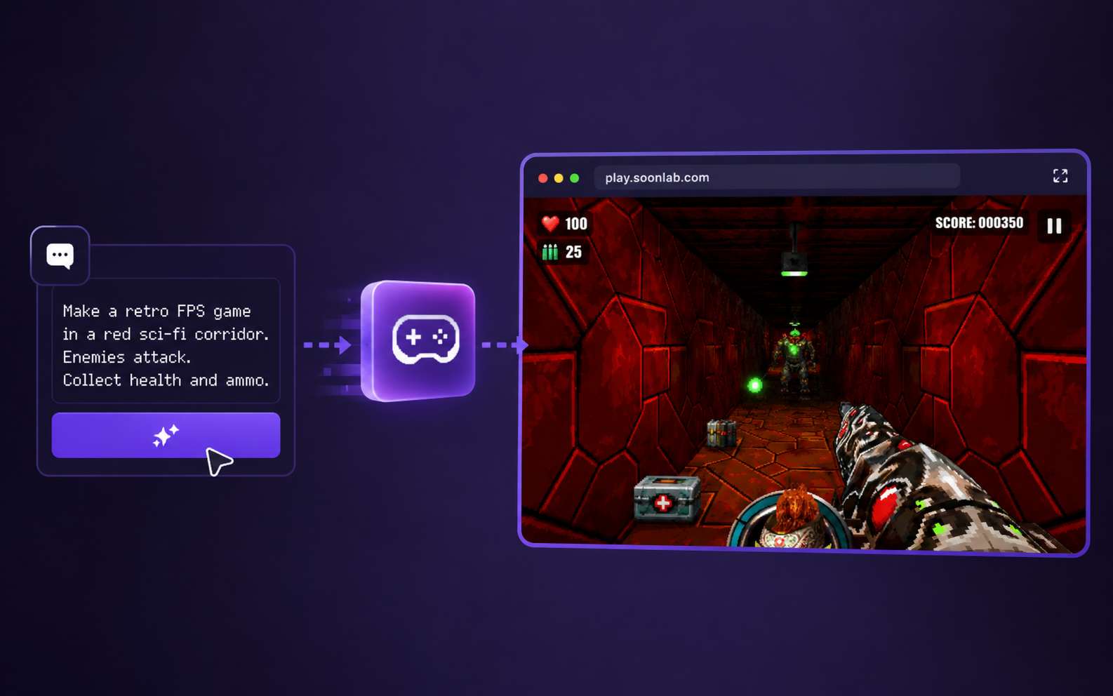 Create a game with words instead of visual code