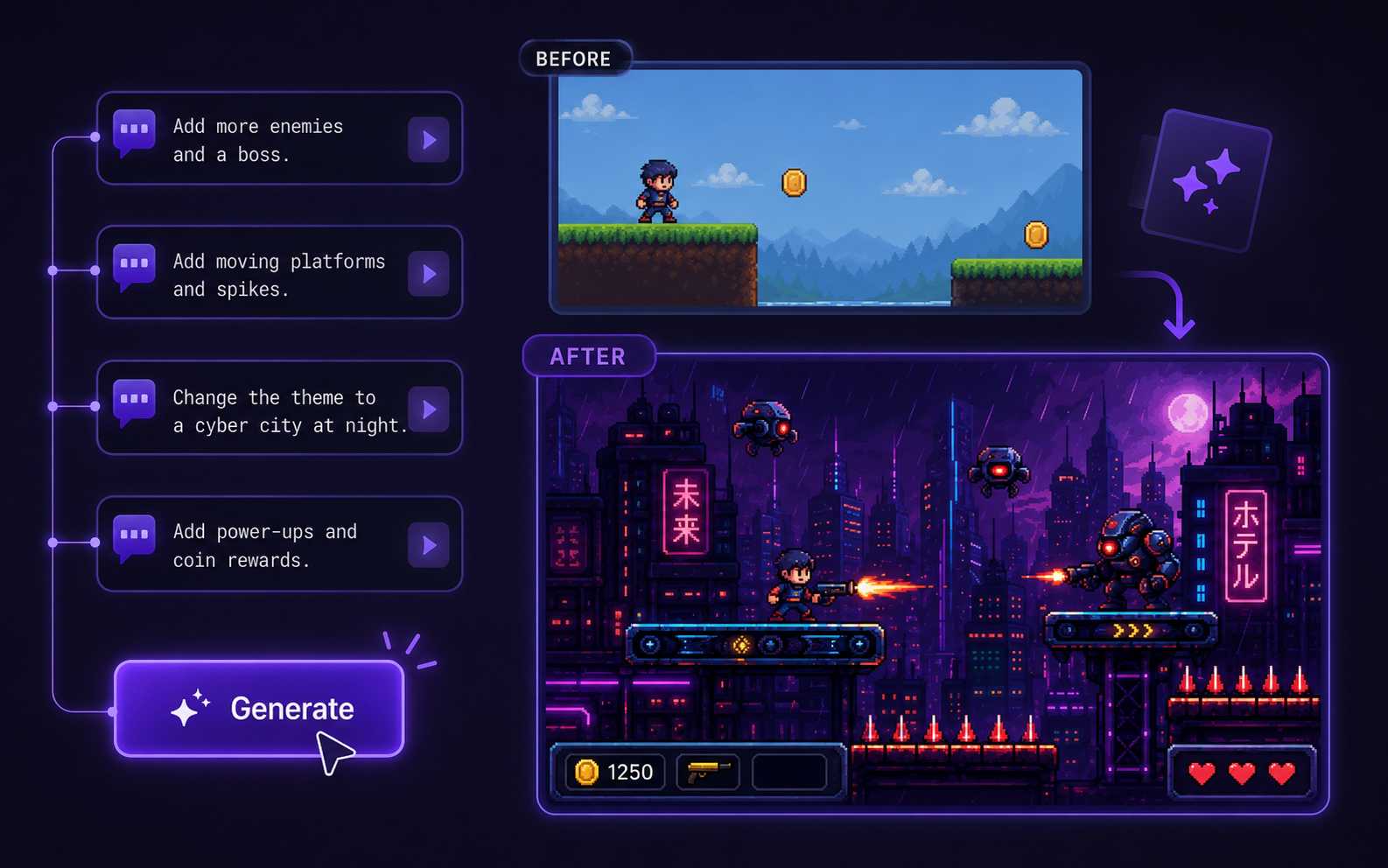 Edit a no-code game with follow-up prompts