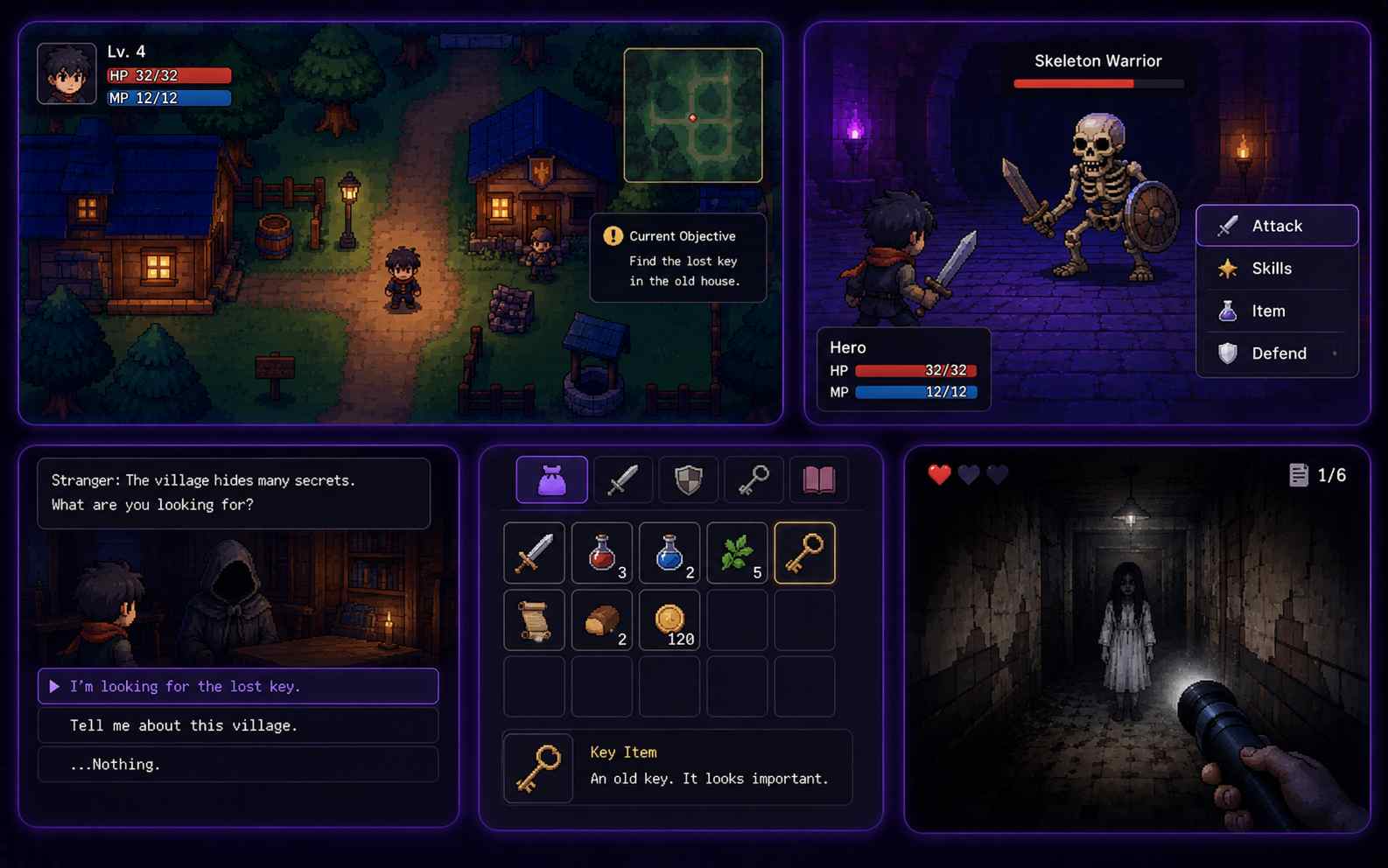 Create RPG adventure and horror games without coding