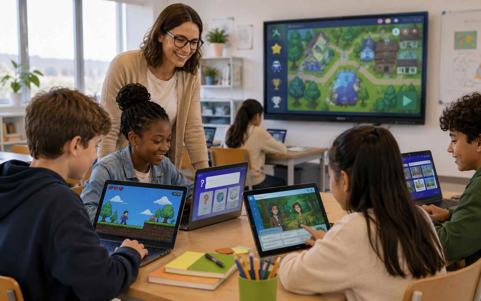 No-code game maker for teachers students and content creators
