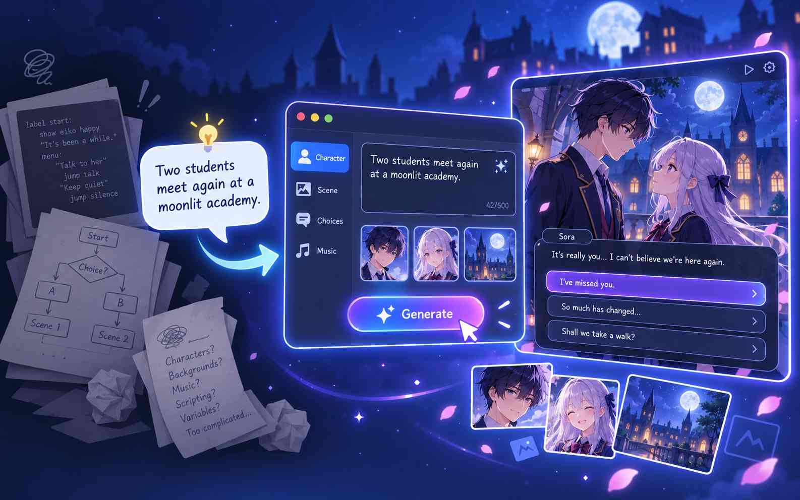 Create a visual novel online without coding
