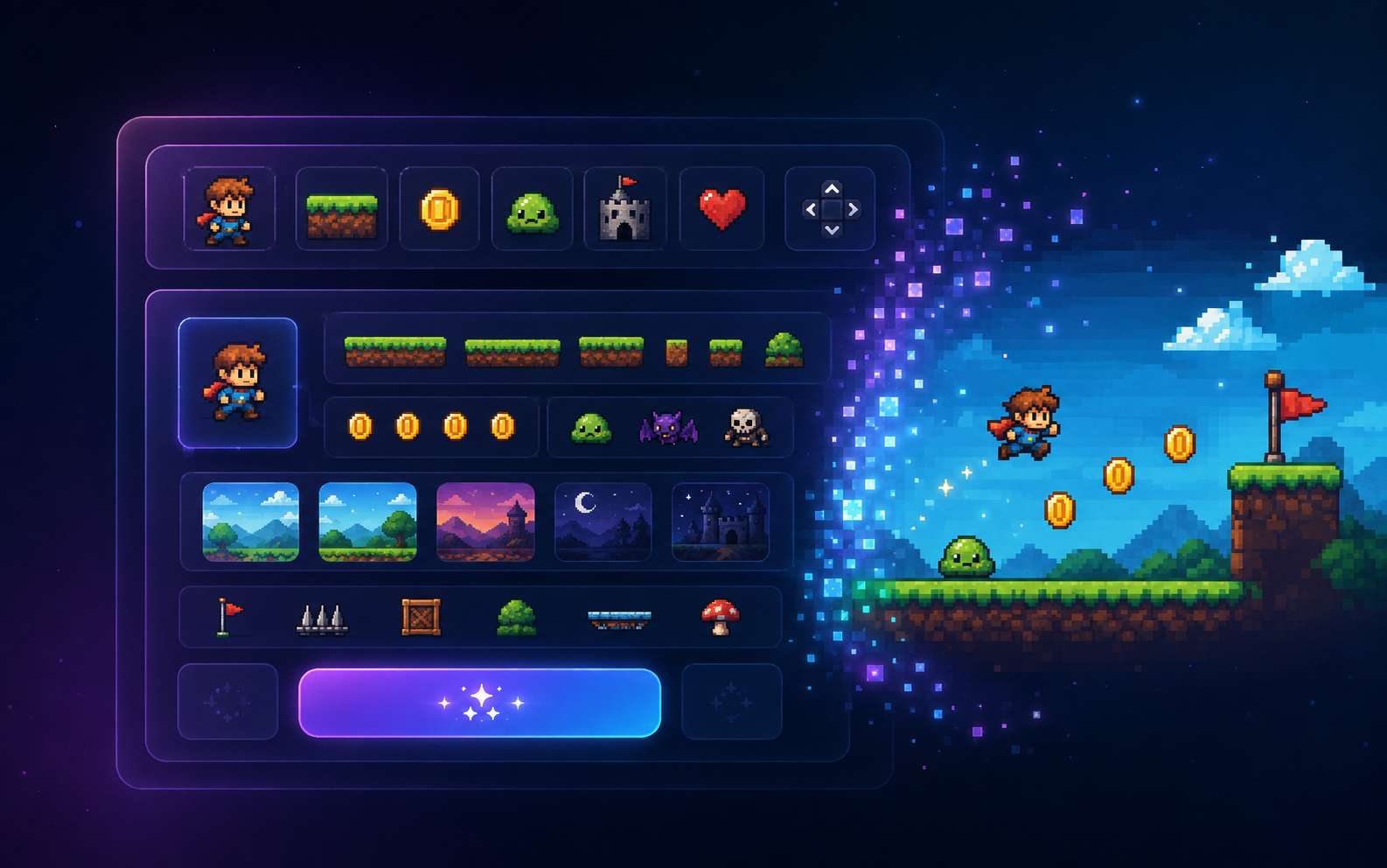 Make a pixel game without writing code