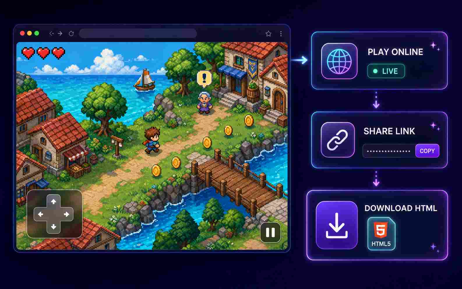 Share and download an online pixel game