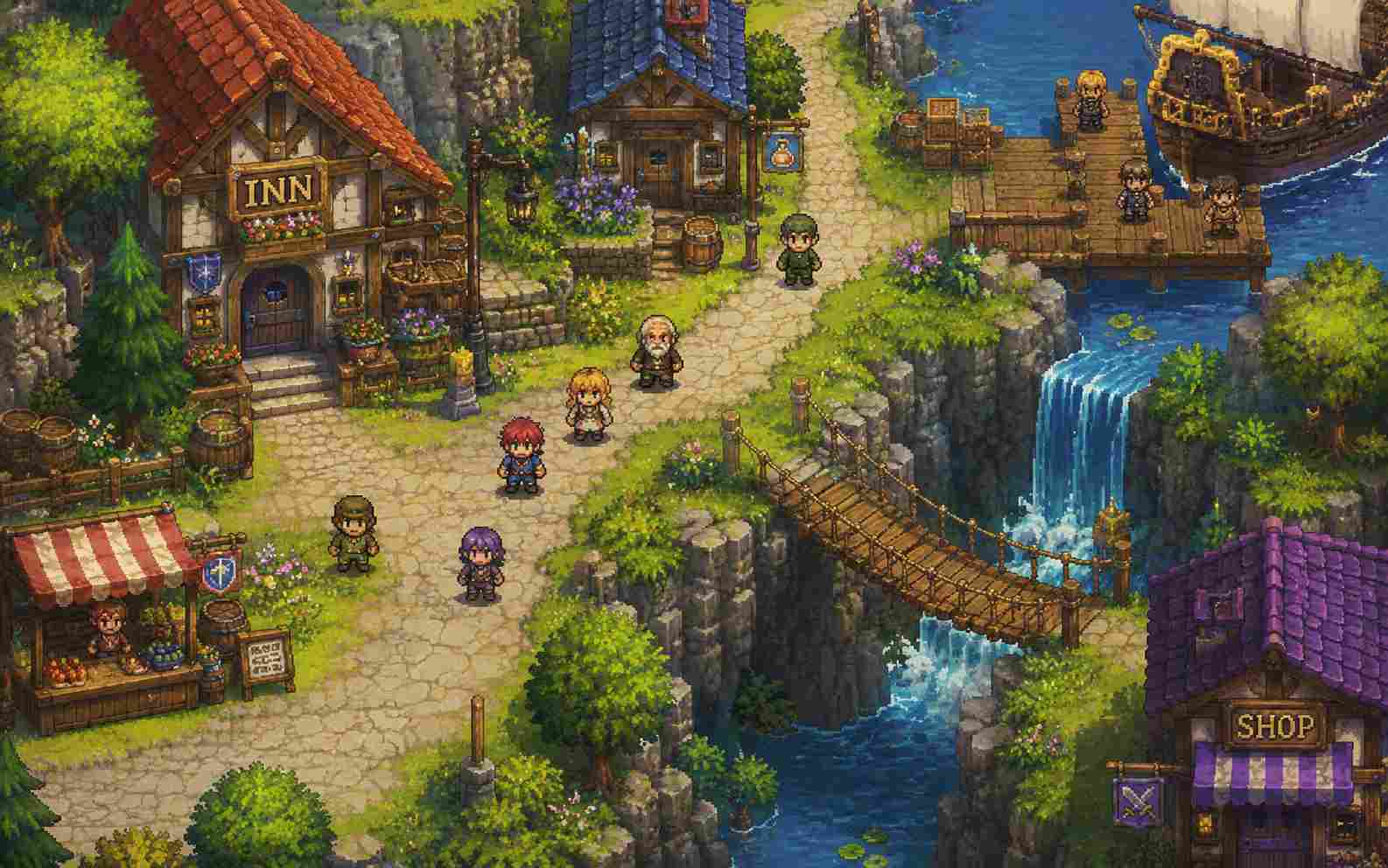 Create a top-down pixel RPG game