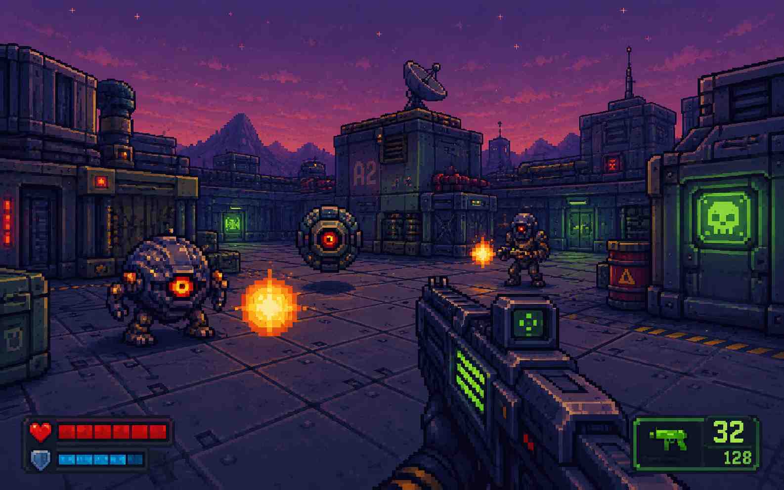 Create a retro pixel shooter game