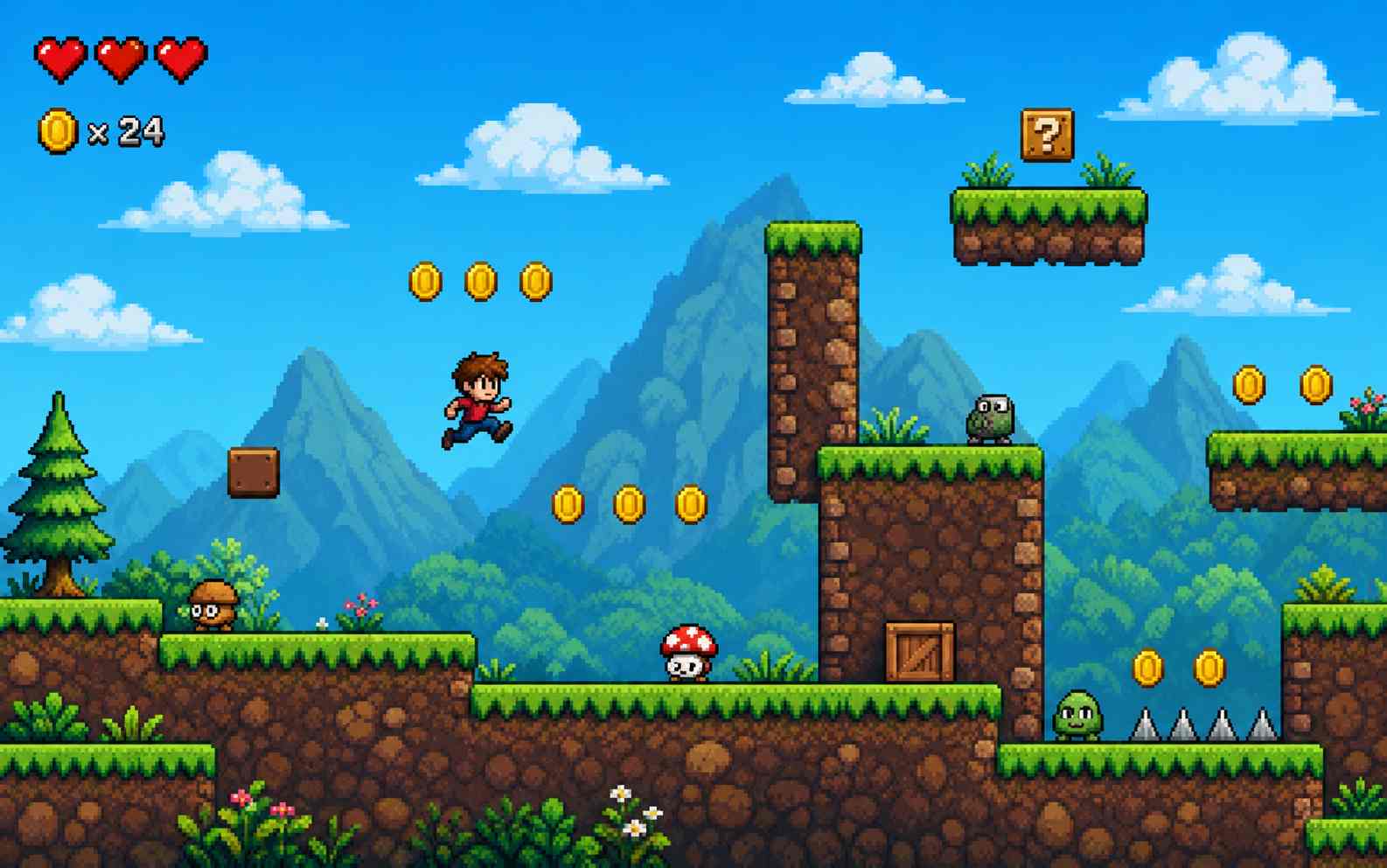 Create a classic 2D collecting platformer