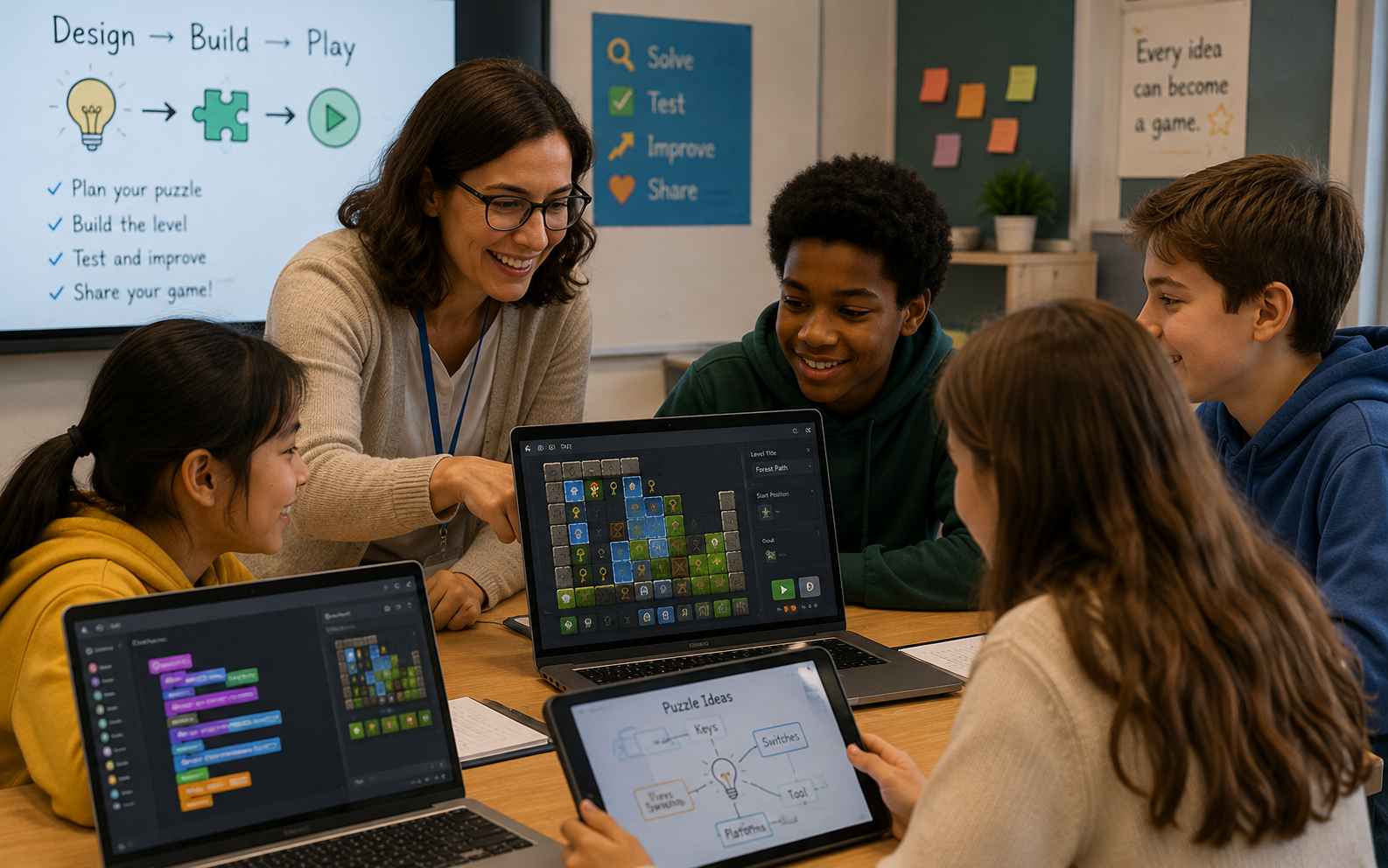 Puzzle game maker for teachers students and creators