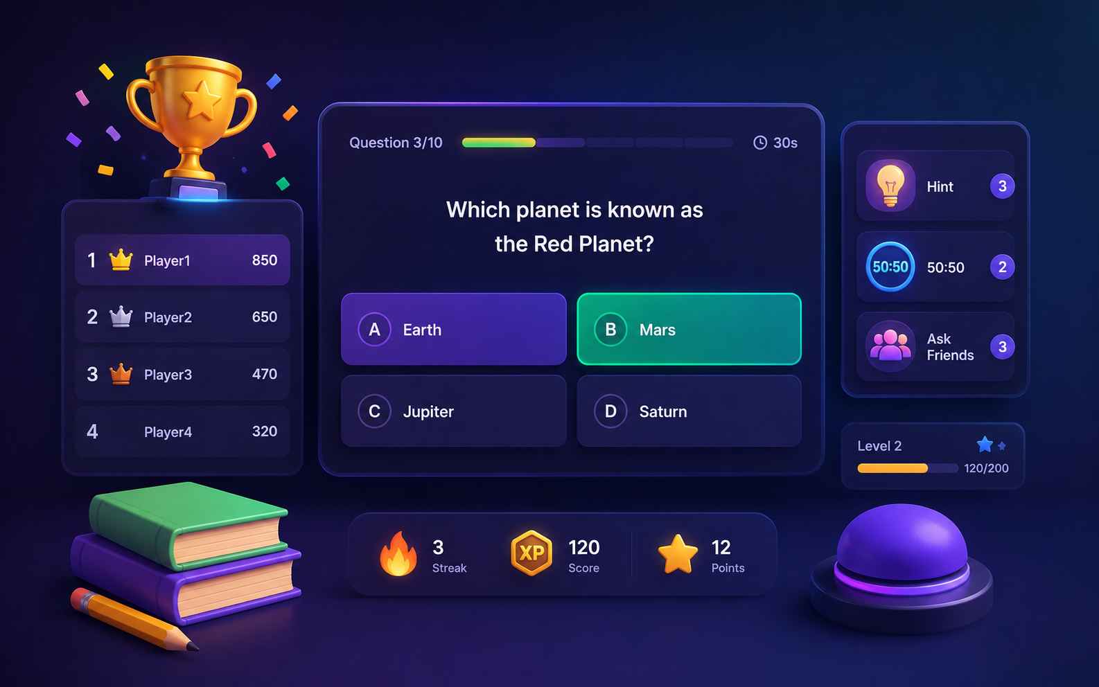 Create a playable quiz with an AI quiz game maker