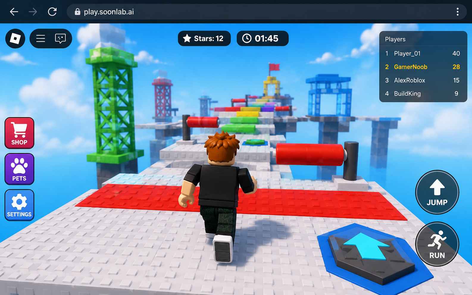 Playtest a Roblox-style game in a browser