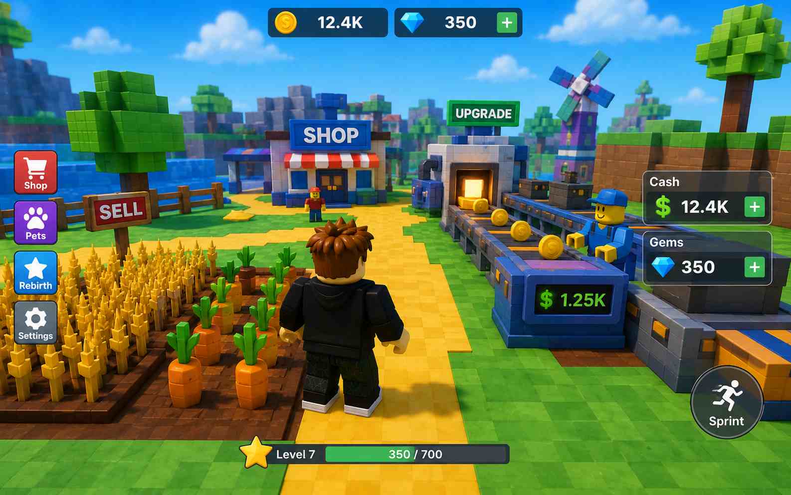 Create a simulator Roblox-style game