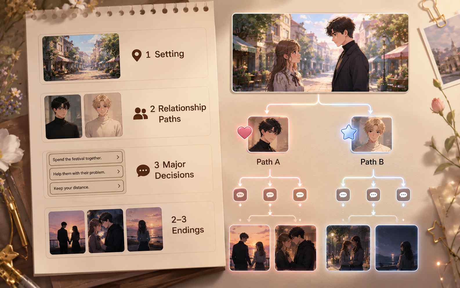 Build a small playable romance game prototype