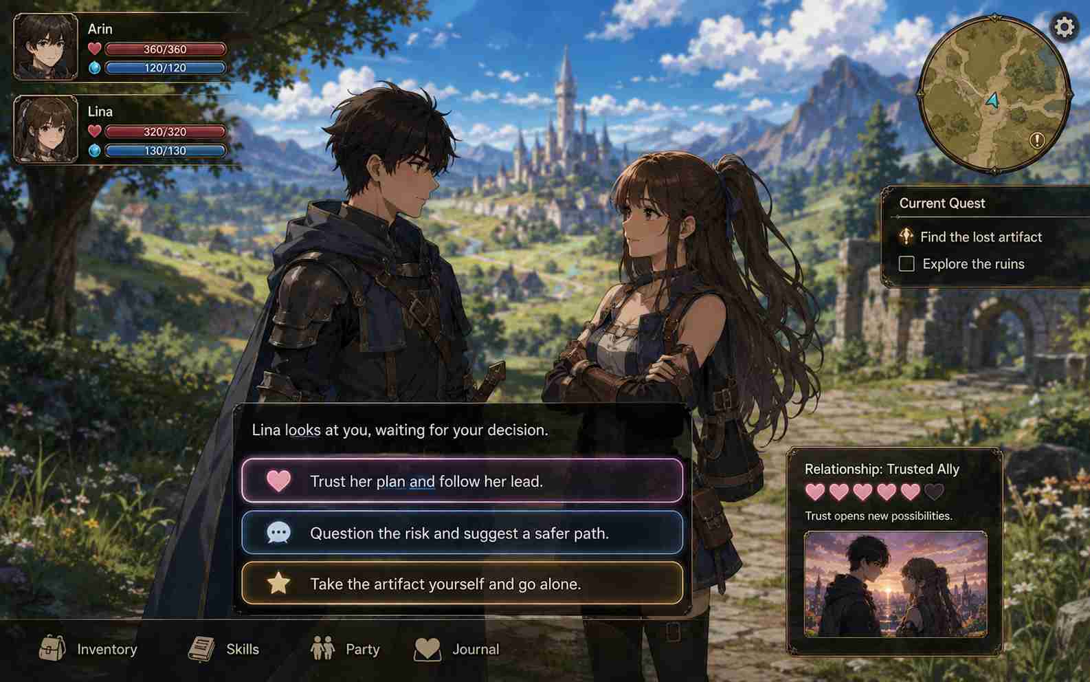 Create a romance RPG prototype