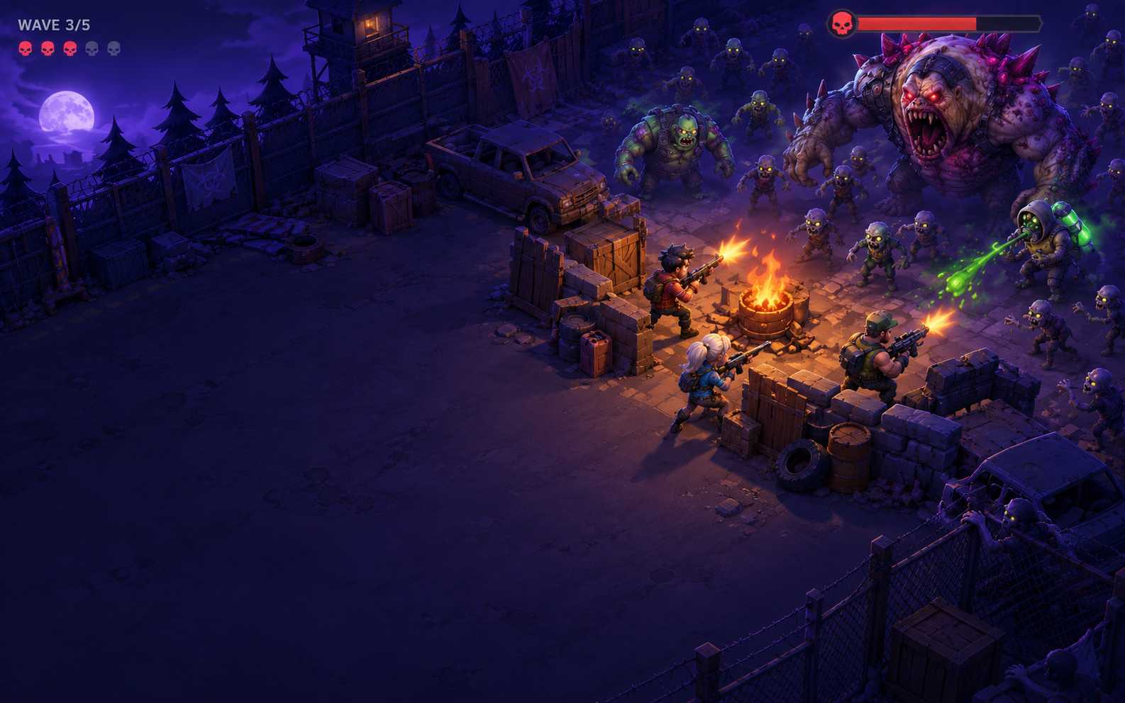 Enemies and day night cycle in a survival game