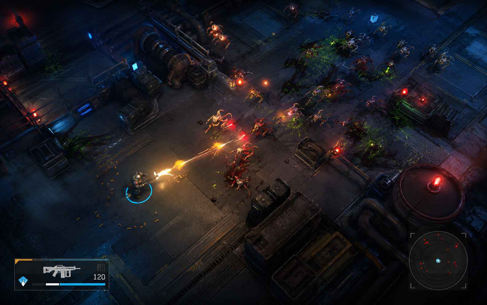Create a twin-stick shooter game with separate movement and aiming