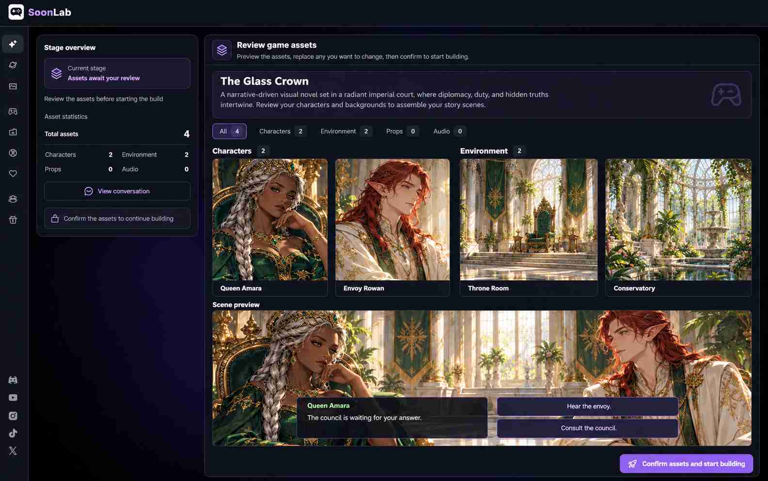 普段の言葉で指示してオンラインでノベルゲームを制作