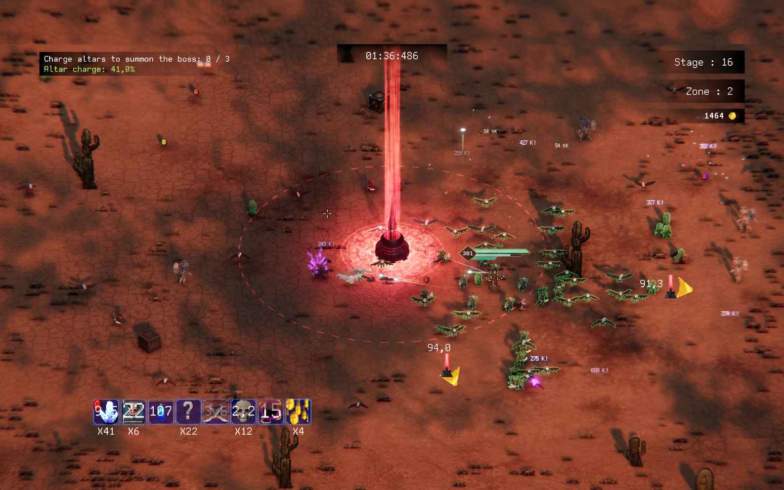 Rogue Genesia character fighting monsters during a survivor run