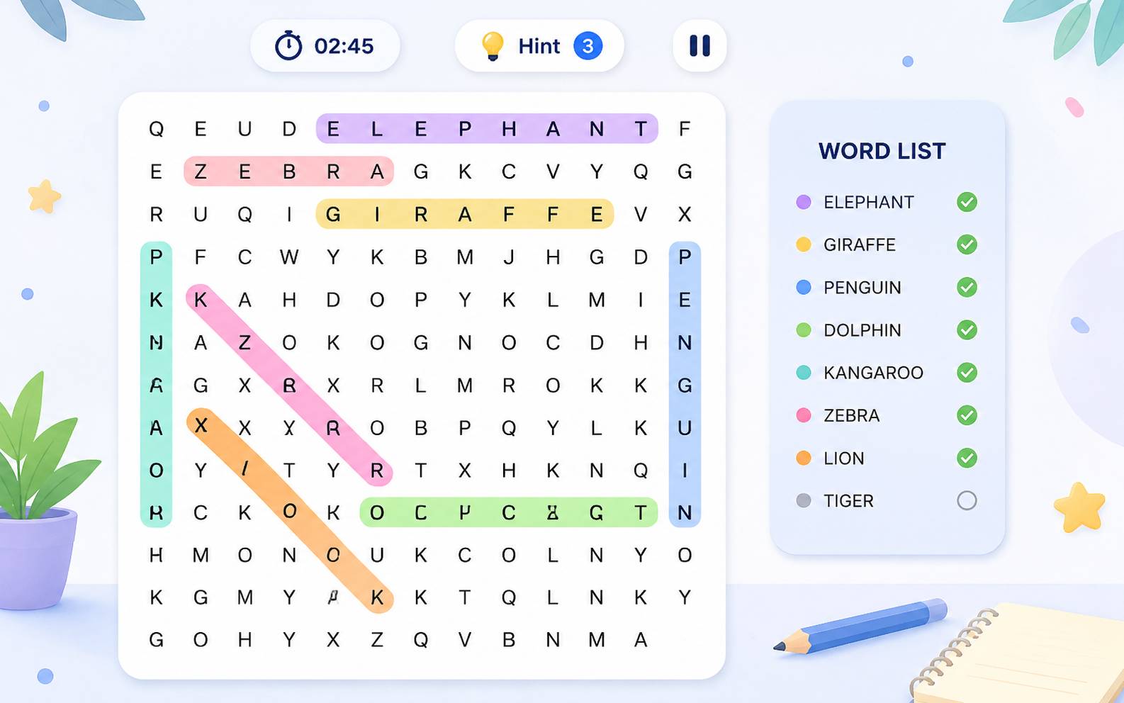 Create a word search game easily with AI