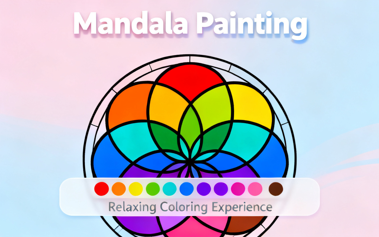 Mandala painting learning game idea