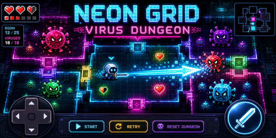 Virus Dungeon wave survival shooter made with SoonLab