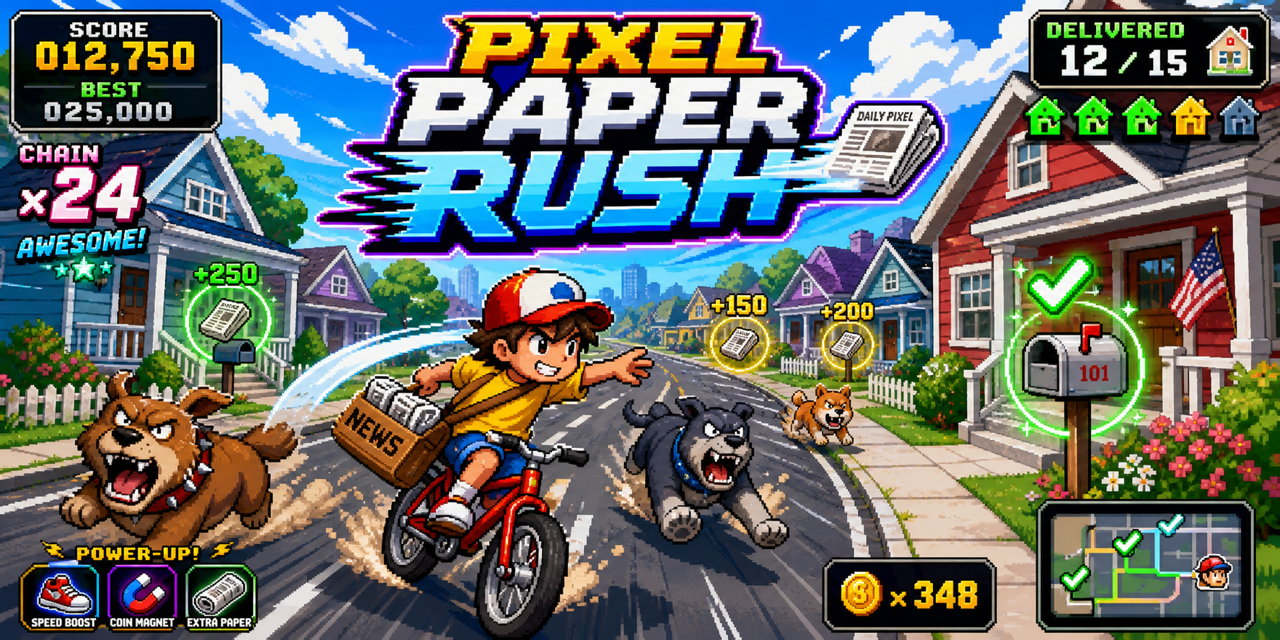Pixel Paper Rush pixel game