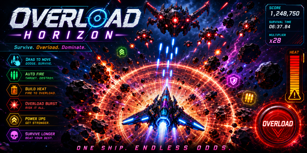 Overload Horizon arcade shooter game made with SoonLab